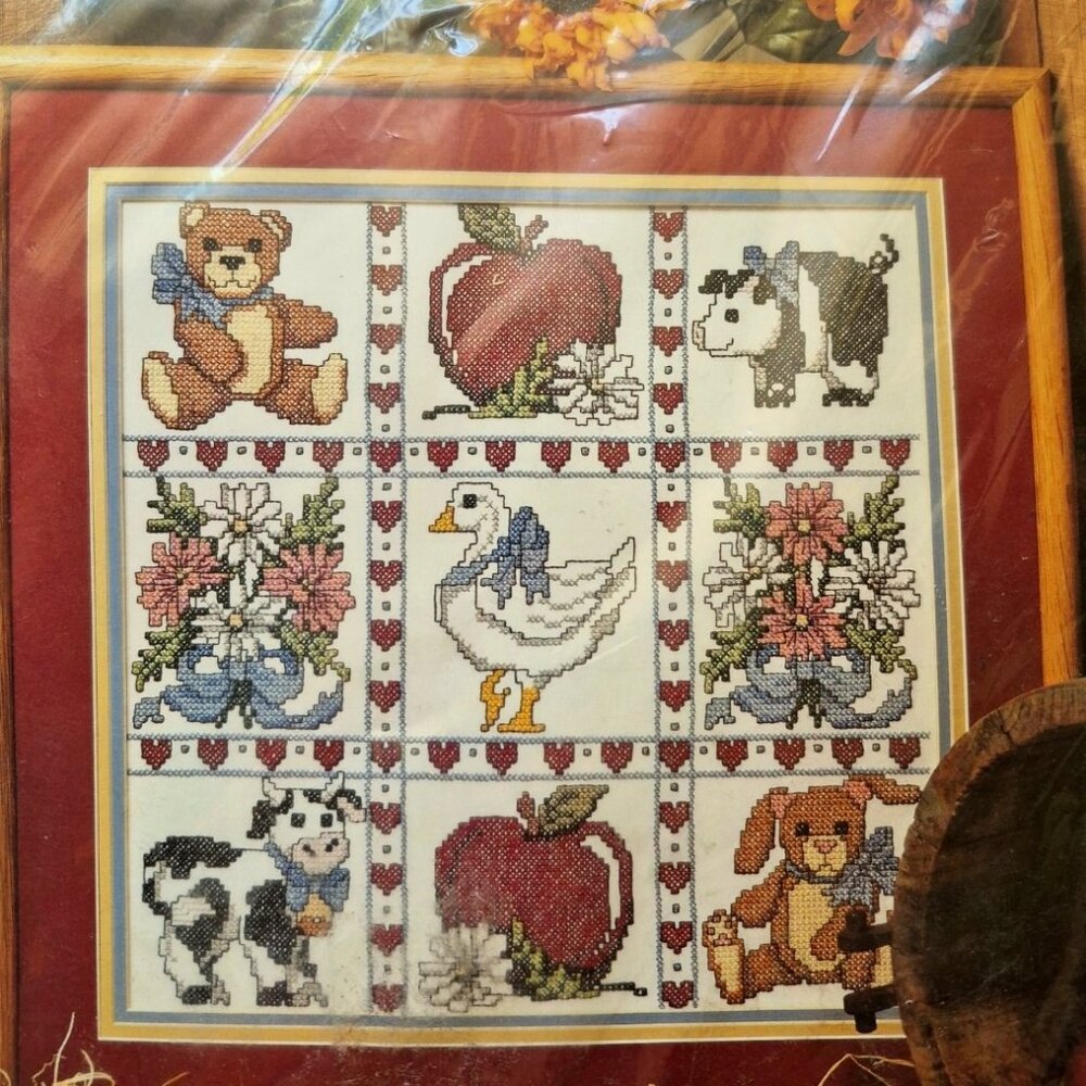 Golden Bee Country Patchwork- Stamped Cross Stitch